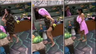 Isabelle, participante do Big Brother Brasil 24, ebuceta seus peitão e glúteos