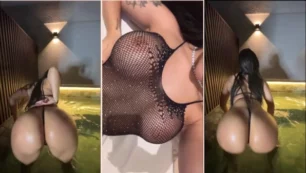 Tati Maya rebolando com a calcinha atoladinha no bundão no Onlyfans