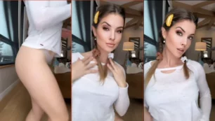 Amanda Cerny tem vazamento de vídeo de striptease de calcinha na Onlyfans