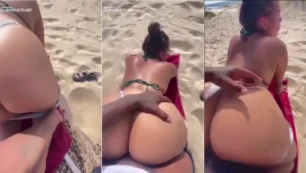 Cavalona aproveitando uma paixão na praia, com tudo rolando gostoso