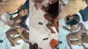 Menina incrível se divertindo com dois amigos