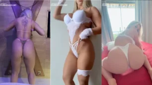 Deliciosa e cheia de curvas, dançando de forma sensual com seu fio dental