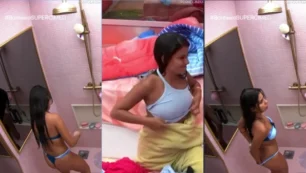 Gabriela Saporito foi clicada pelada dando um peitinho no BBB 26
